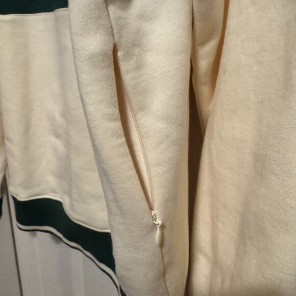 NWT. Malbone Golf Collegiate half zip collared sweatshirt Cream/Forest Green. L - Picture 4 of 6